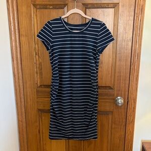 a:glow maternity Navy and White Striped Mini Dress